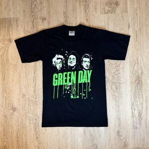 Green Day Graphic T-Shirt Punk Band Neon Green Black Small Pro Athletic